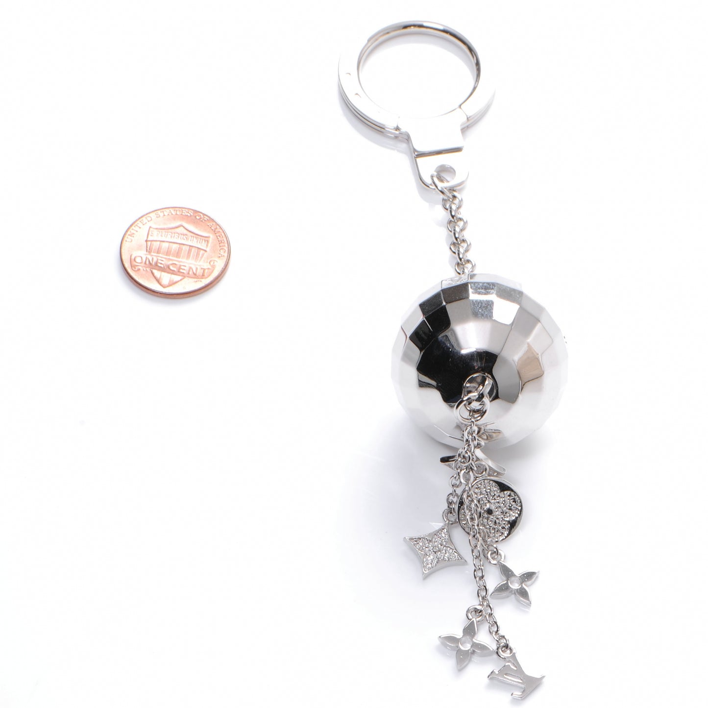 Disco Ball Key Ring Key Chain Silver