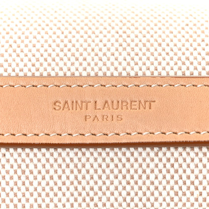 Saint Laurent Cotton Canvas Vintage Calfskin Monogram Medium Niki Chain Satchel Cream Tan 11 of 16
