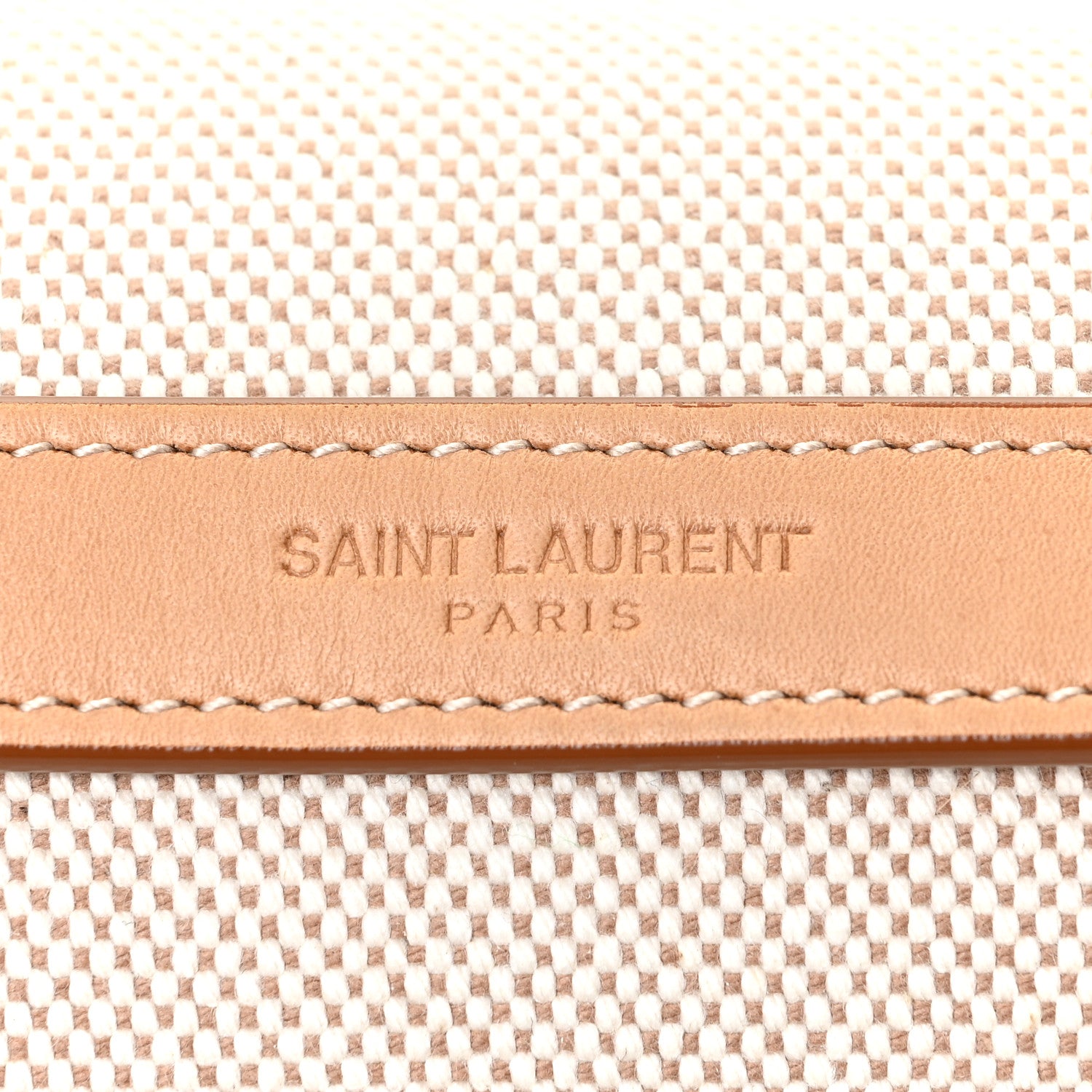 Saint Laurent Cotton Canvas Vintage Calfskin Monogram Medium Niki Chain Satchel Cream Tan 11 of 16