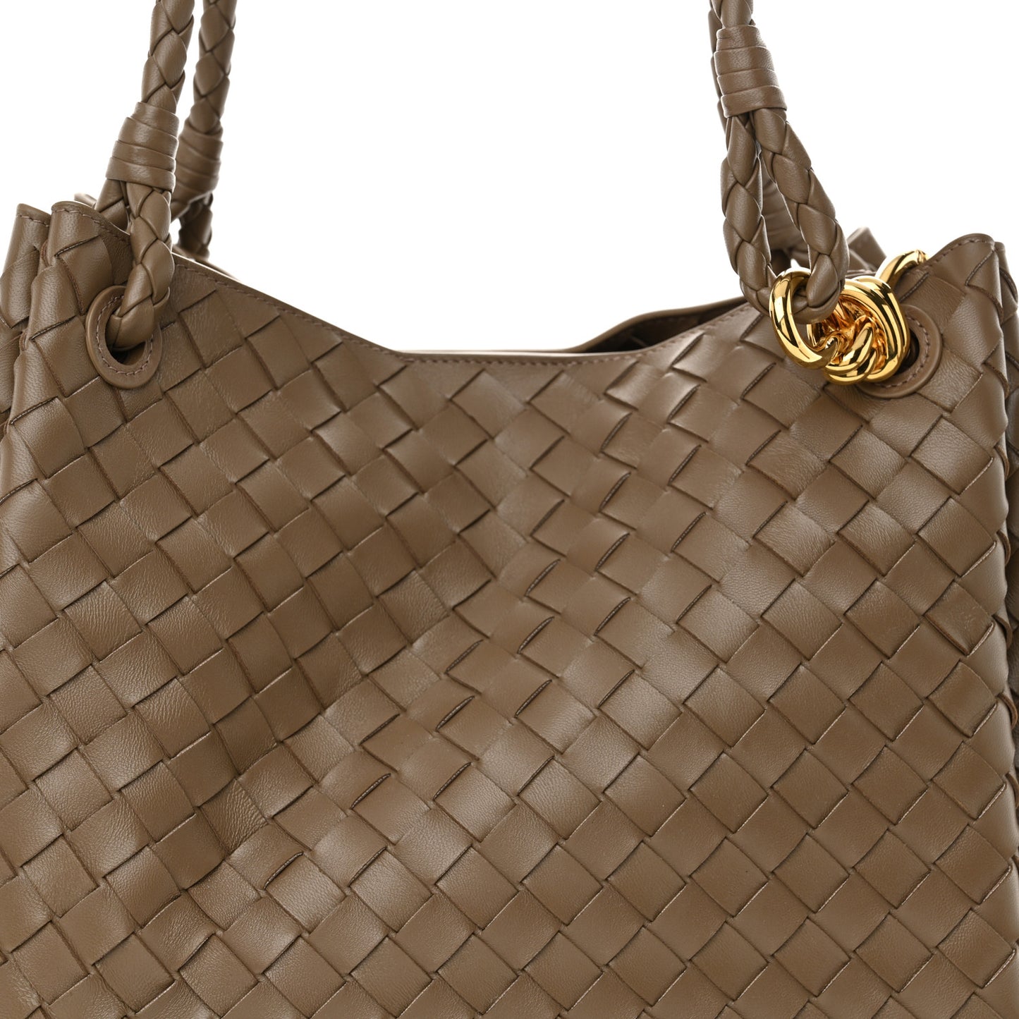 Nappa Intrecciato Large Andiamo Parachute Shoulder Bag Pinecone