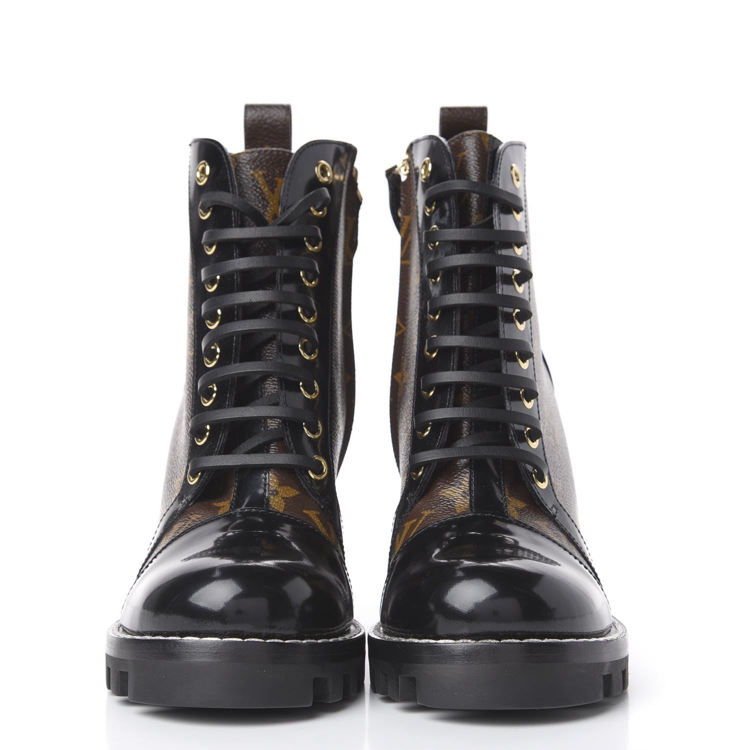 Louis Vuitton Patent Calfskin Monogram Star Trail Ankle Boots 37 Black 3 of 14