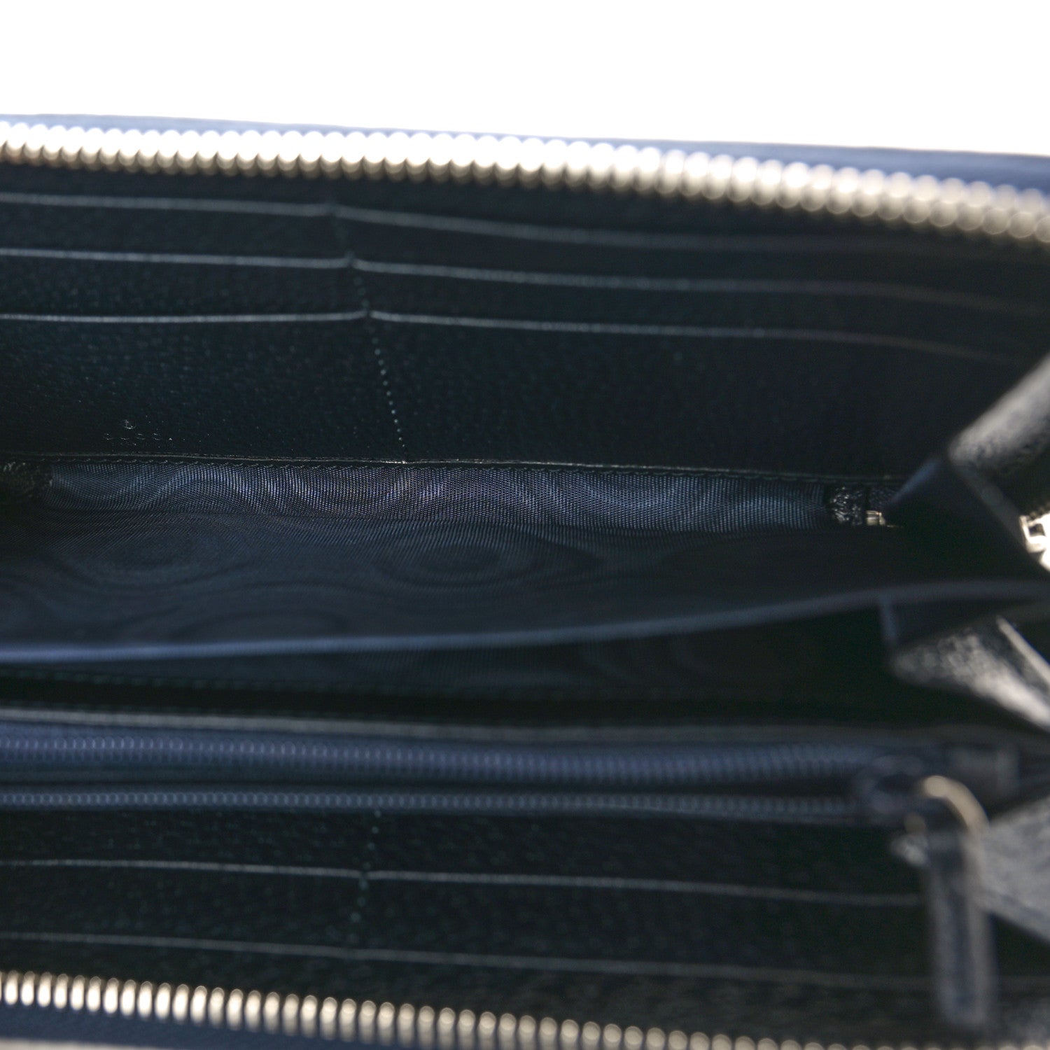 Gucci GG Supreme Monogram Textured Dollar Calfskin Web Ophidia Zip Around Wallet Beige Blue 5 of 7