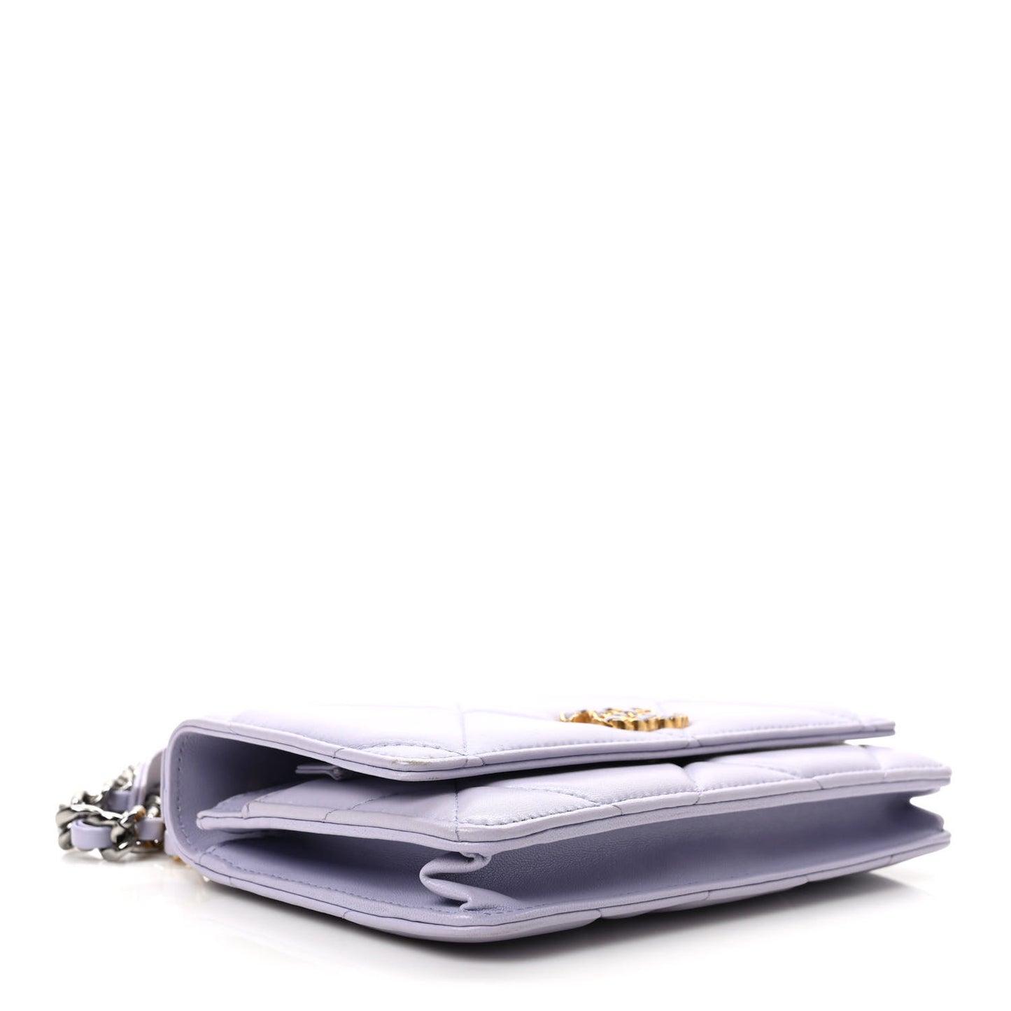 Quilted Chanel 19 Wallet On Chain WOC Light Purple