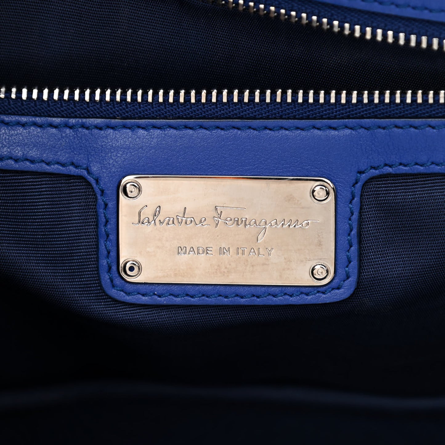 Perforated Calfskin Patent Ginny Bow Crossbody Bag Blue