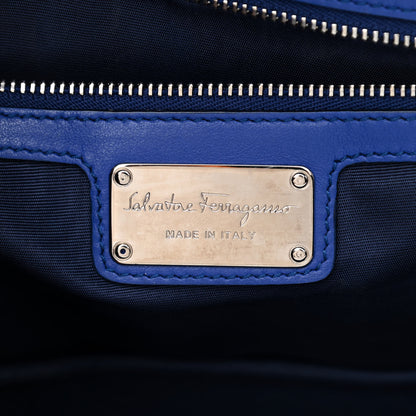 Salvatore Ferragamo Perforated Calfskin Patent Ginny Bow Crossbody Bag Blue 6 of 11