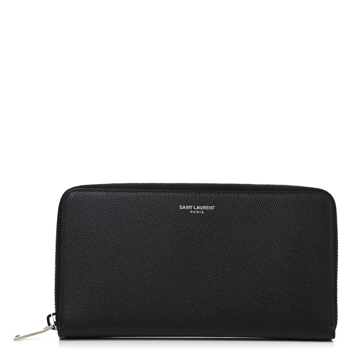 Saint Laurent Grained Calfskin Classic Zip Around Continental Wallet Black 1 of 4