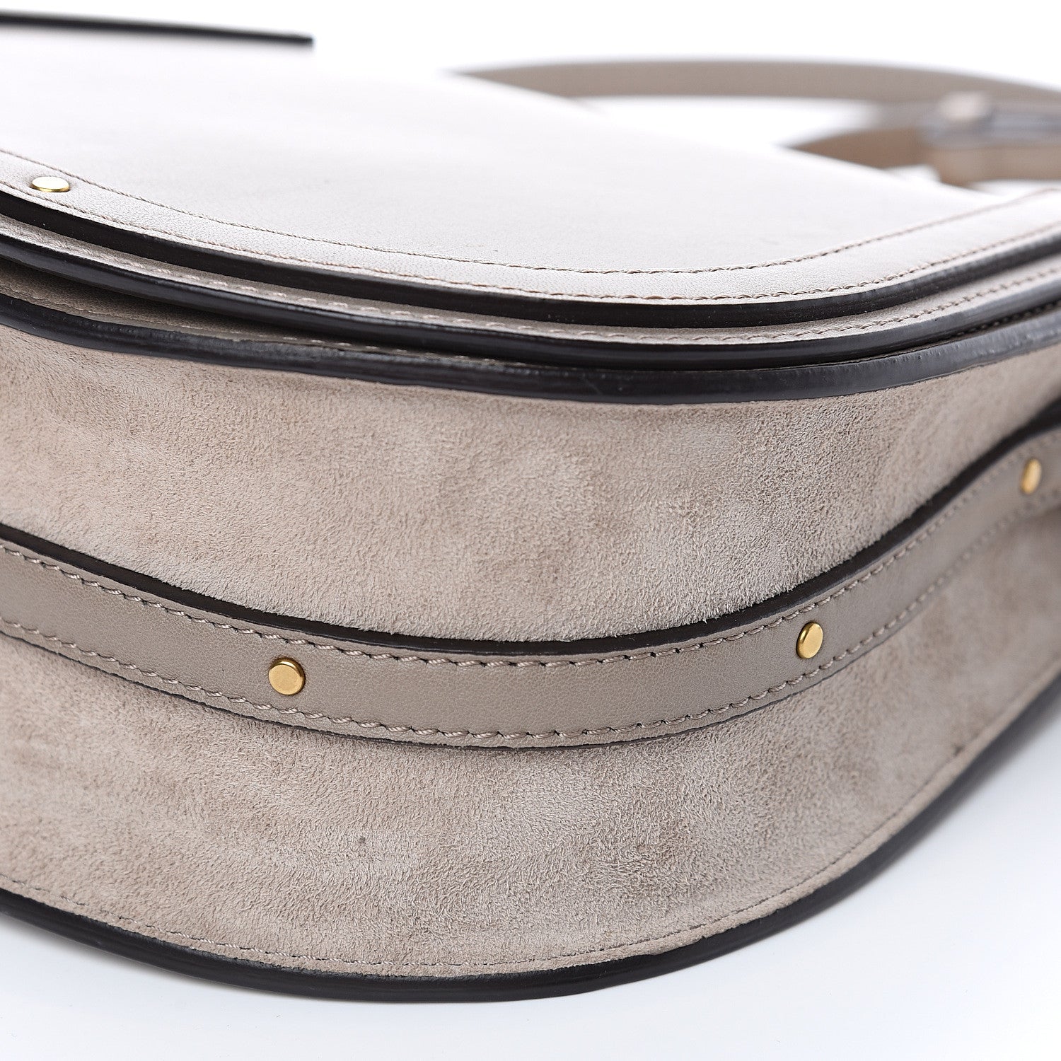 Chloe Calfskin Suede Medium Nile Bracelet Bag Motty Grey 7 of 13