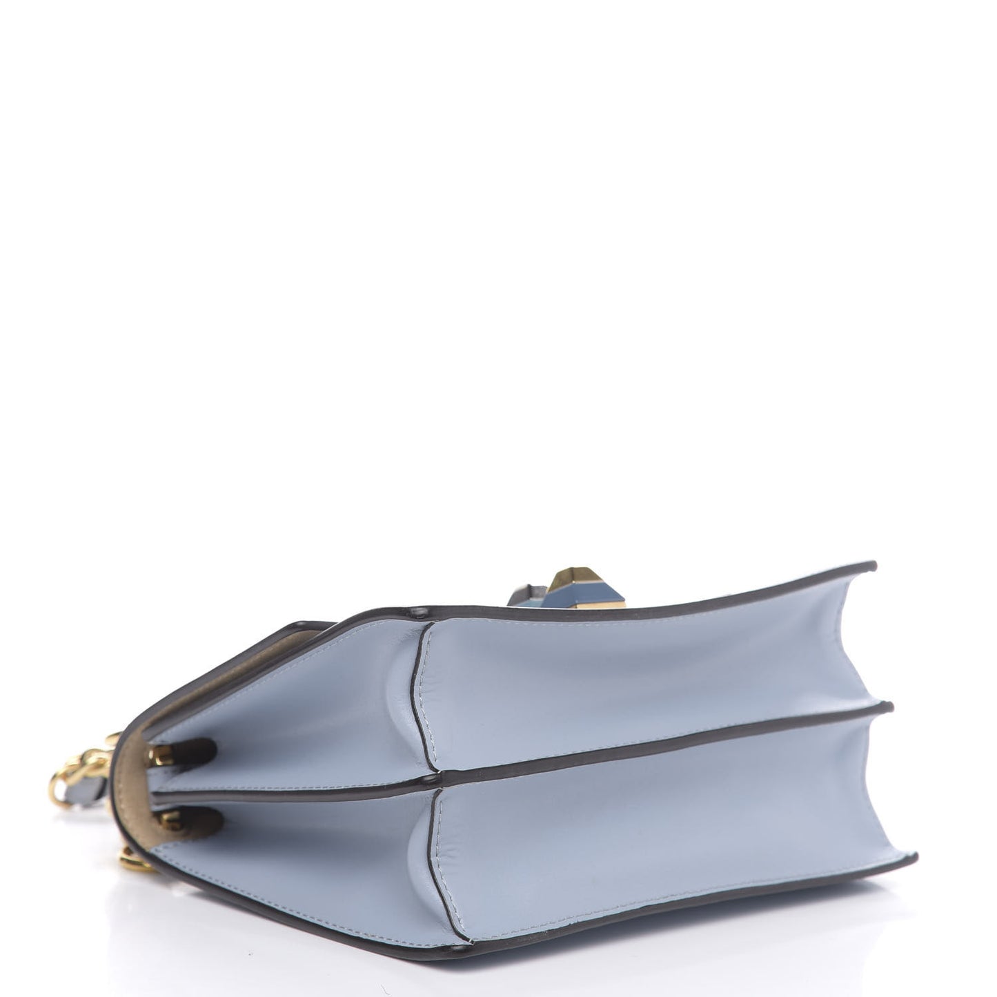Vitello Liberty Studded Small Kan I Shoulder Bag Azzurro Polvere
