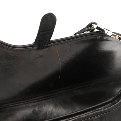 Christian Dior Calfskin Hardcore Pierced Saddle Bag Black 14 of 21
