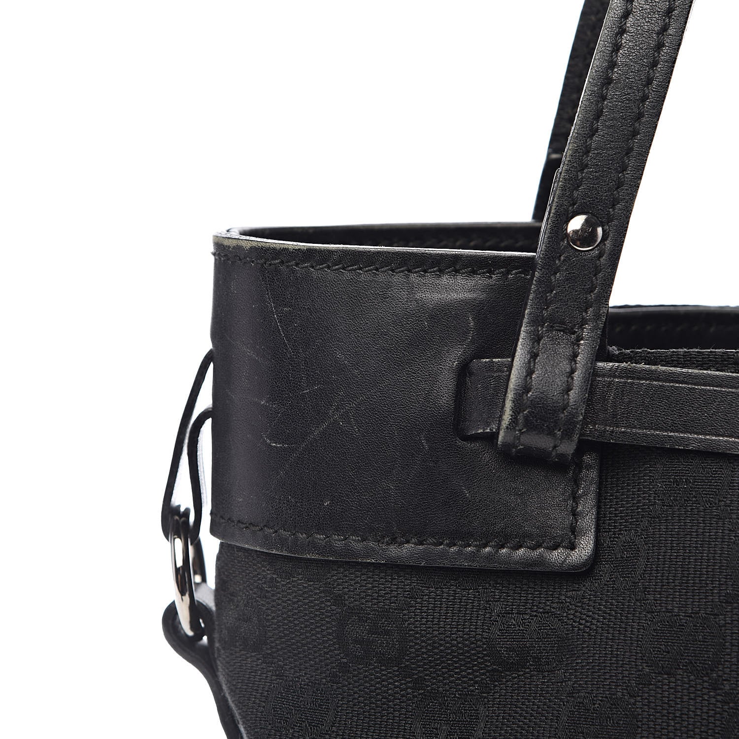 Gucci Monogram Small Bucket Tote Black 12 of 23
