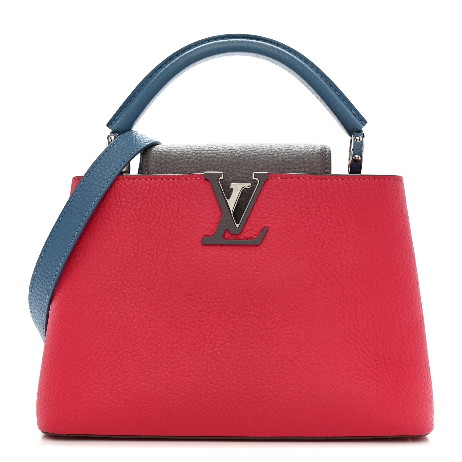 Louis Vuitton Taurillon Capucines BB Fuchsia Gris Blue 1 of 10