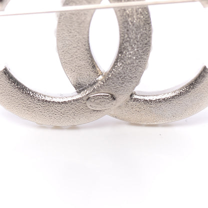 Chanel Pearl Crystal CC Brooch Silver 4 of 4