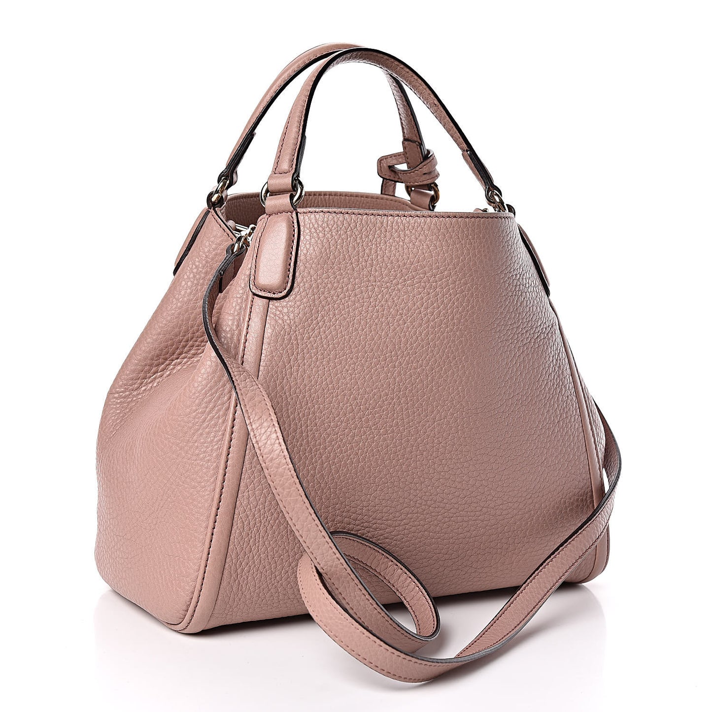 Pebbled Calfskin Small Soho Shoulder Bag Light Pink