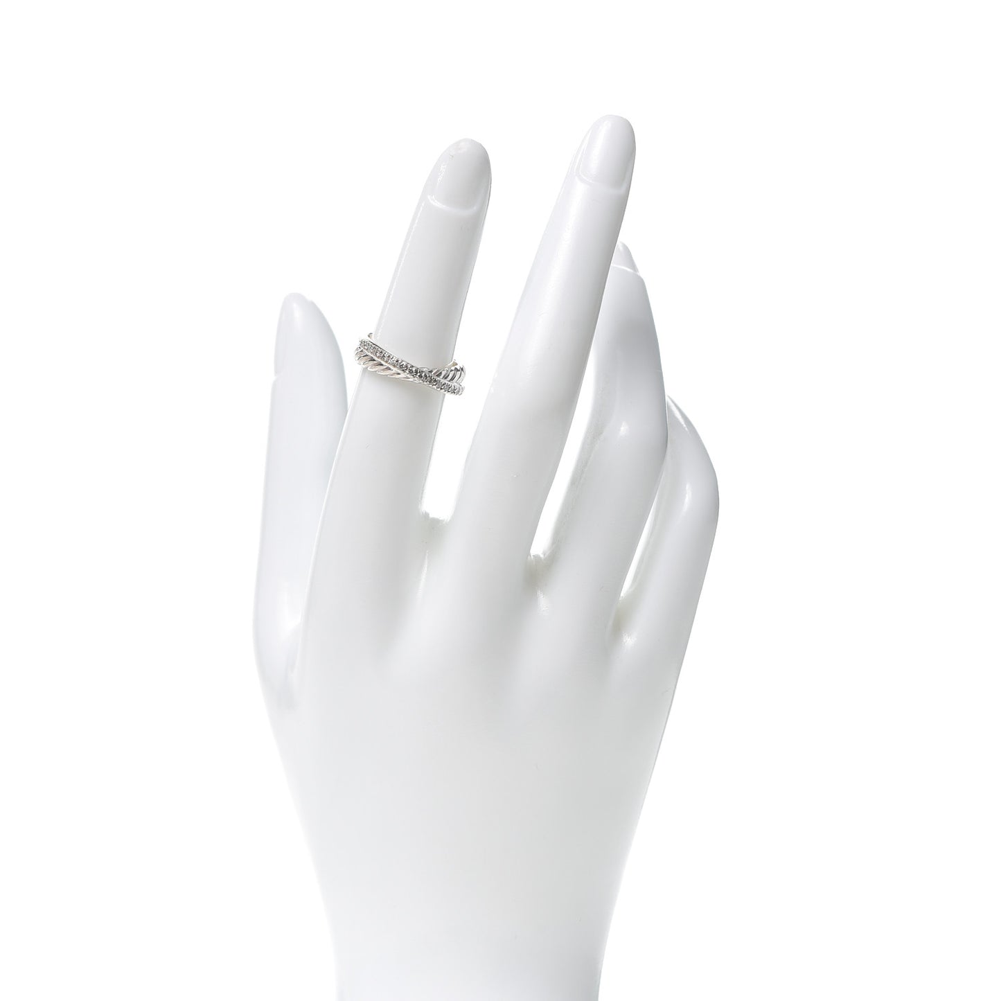 Sterling Silver Diamond 5mm Crossover Ring 50 5.25