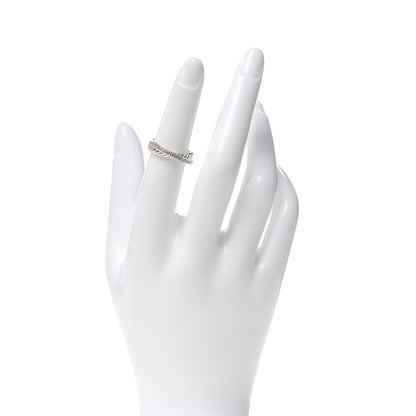 David Yurman Sterling Silver Diamond 5mm Crossover Ring 50 5.25 2 of 6