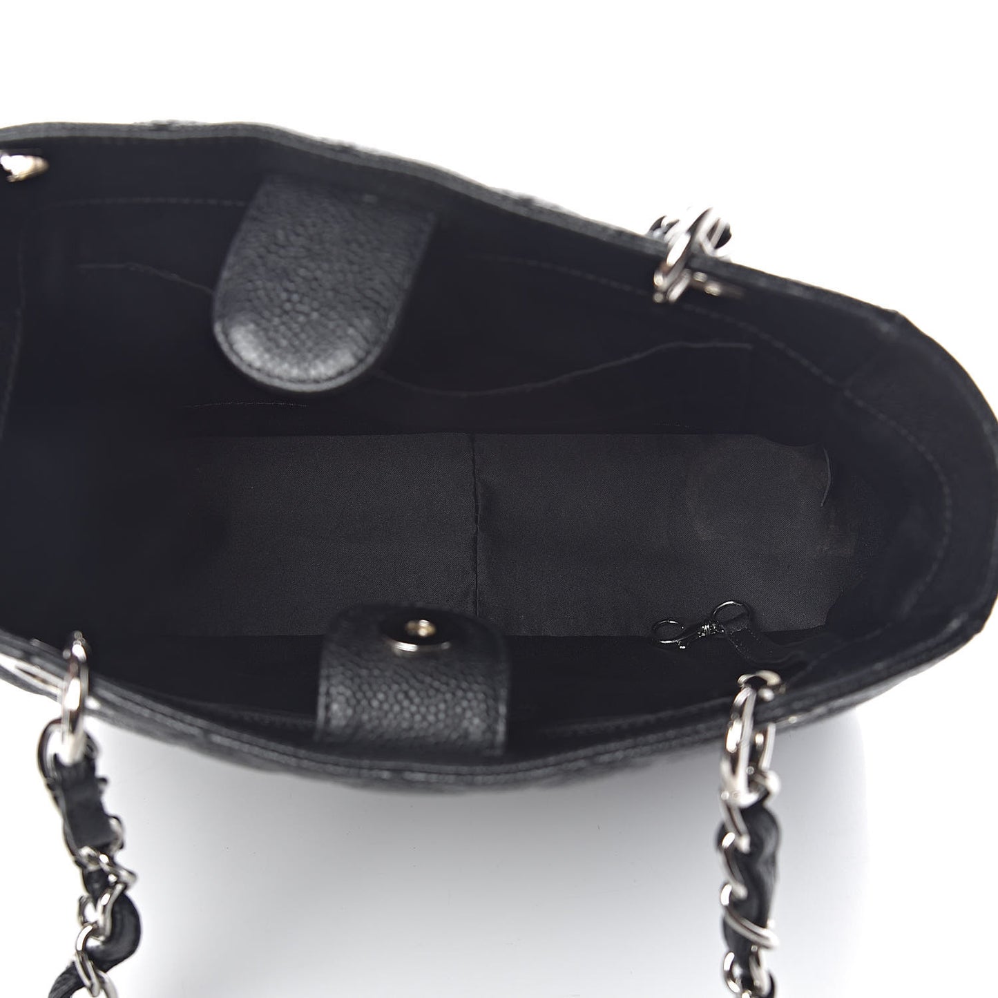 Caviar Quilted Petit Shopping Tote PST Black