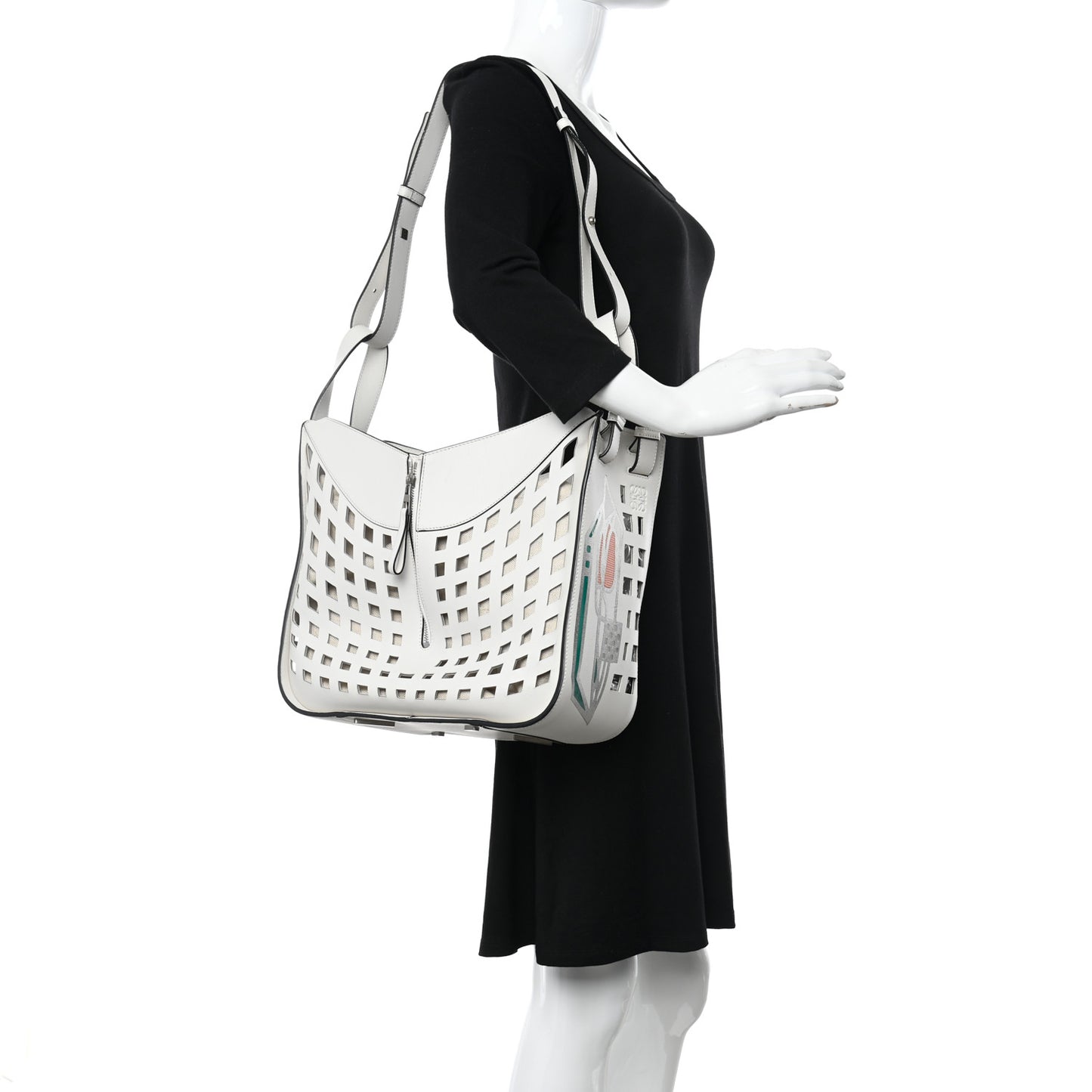 Calfskin Medium Tulip Hammock Shoulder Bag White