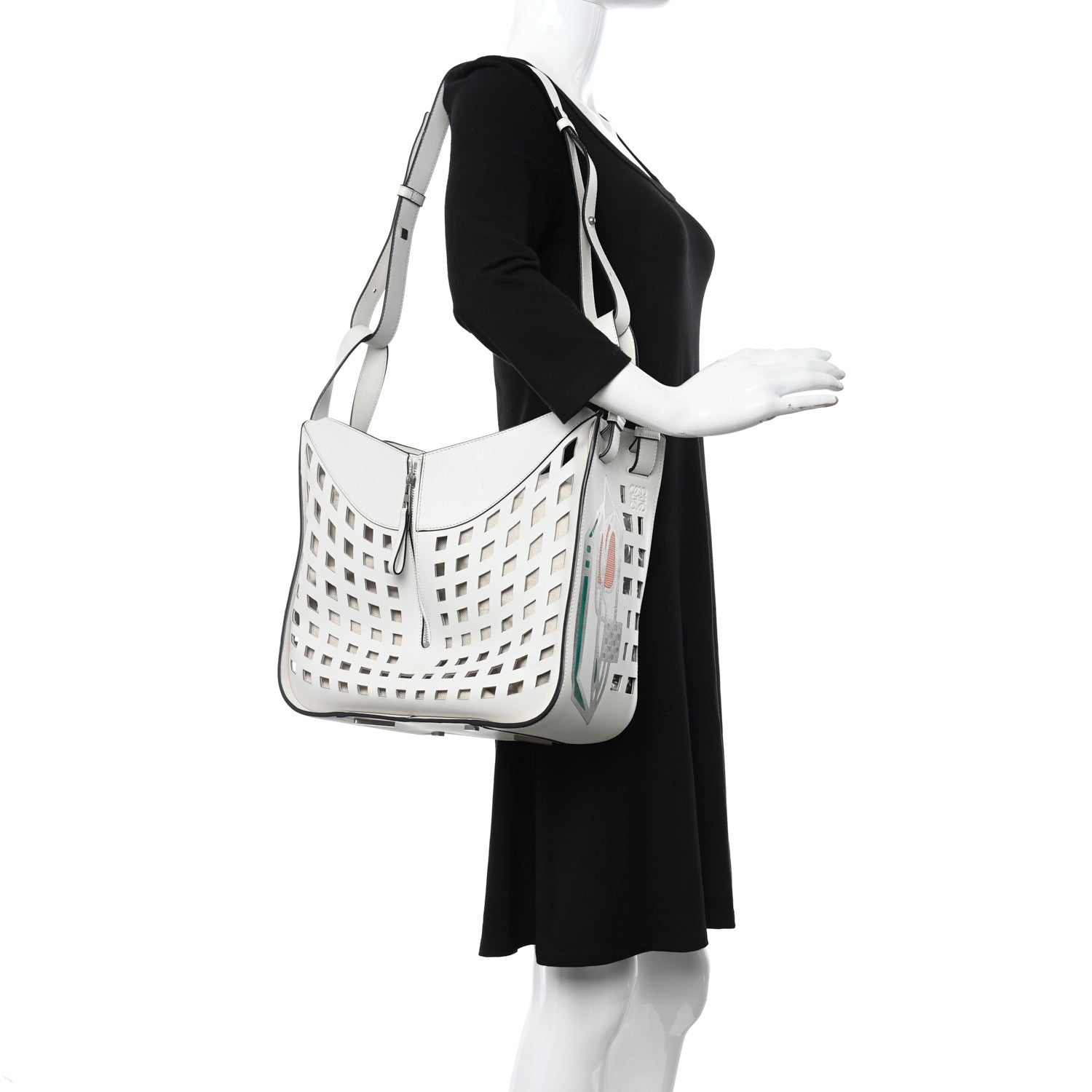 Loewe Calfskin Medium Tulip Hammock Shoulder Bag White 2 of 9