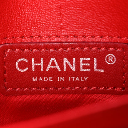 Chanel Lambskin Quilted East West Flap Clutch Red 6 of 11