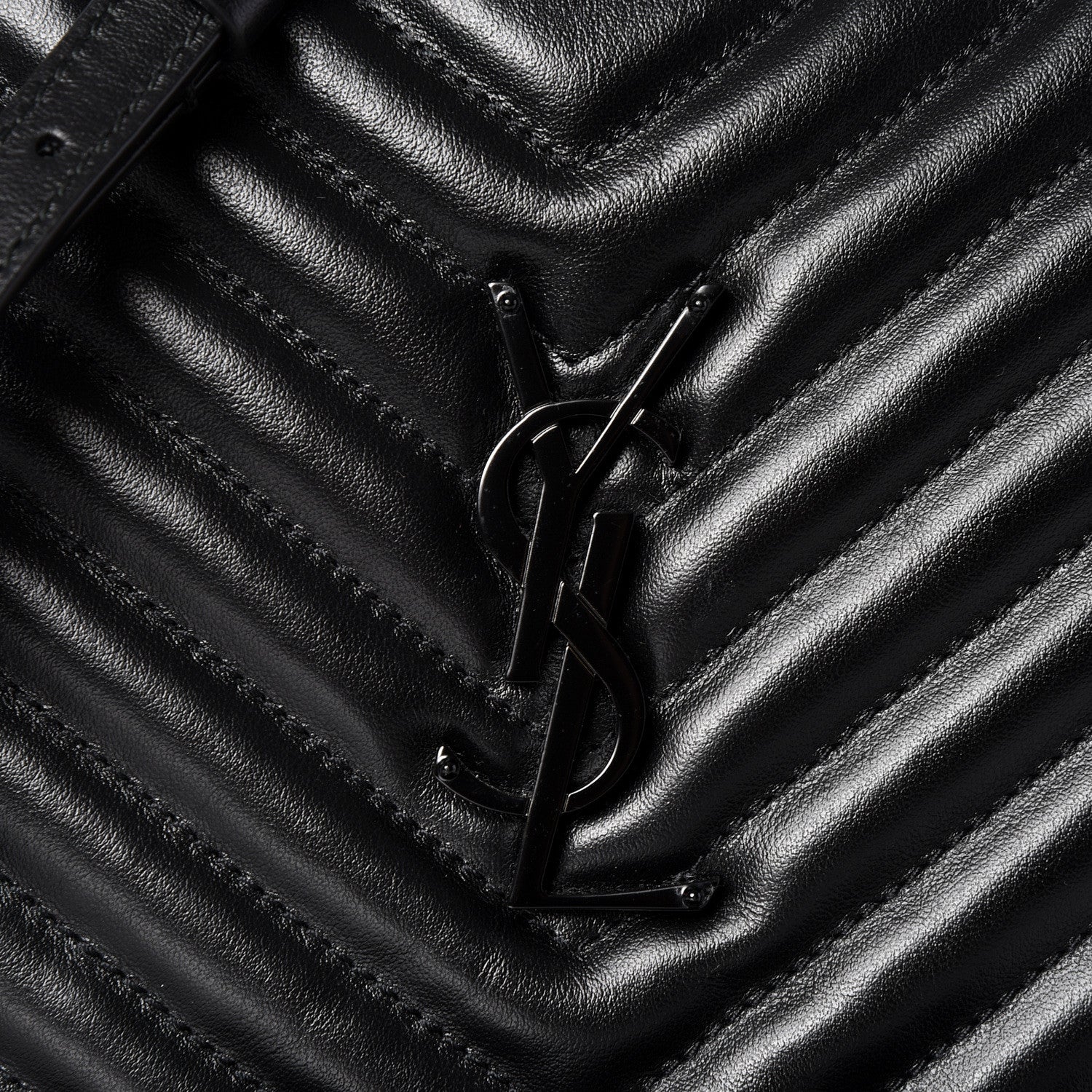 Saint Laurent Calfskin Matelasse Monogram Lou Camera Bag Black 10 of 10