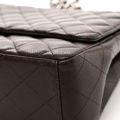 Chanel Caviar Quilted Maxi Single Flap Dark Brown 10 of 15