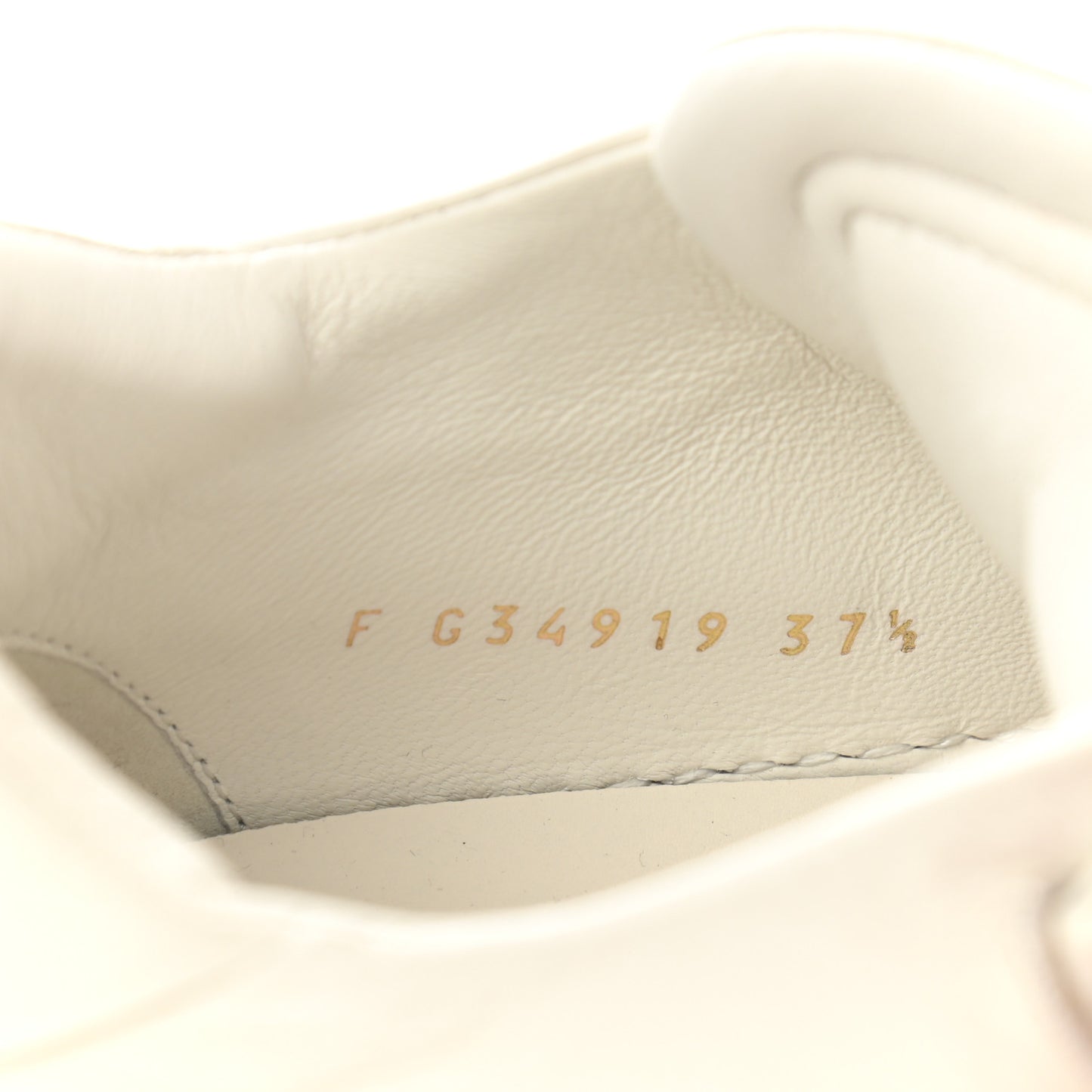 Crumpled Calfskin Womens CC Bow Sneakers 37.5 White