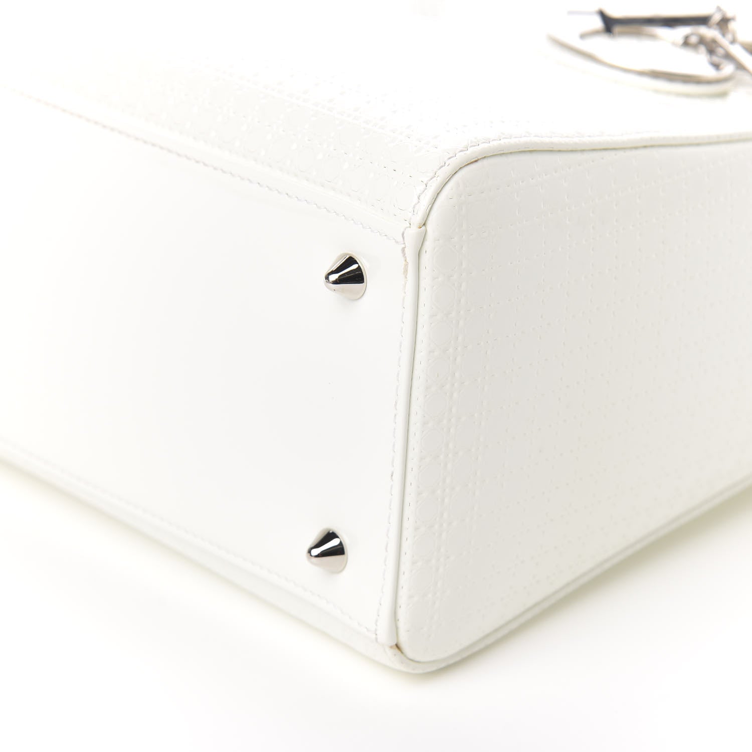 Christian Dior Patent Micro-Cannage Medium Lady Dior White 9 of 10