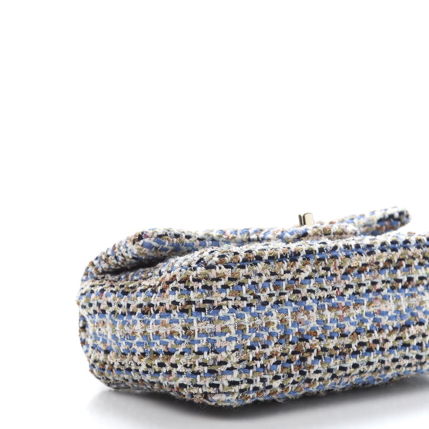 Tweed Quilted Mini Rectangular Flap Blue Multicolor