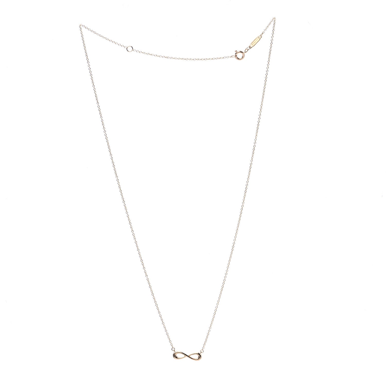 Tiffany 18K Yellow Gold Infinity Pendant Necklace 3 of 6
