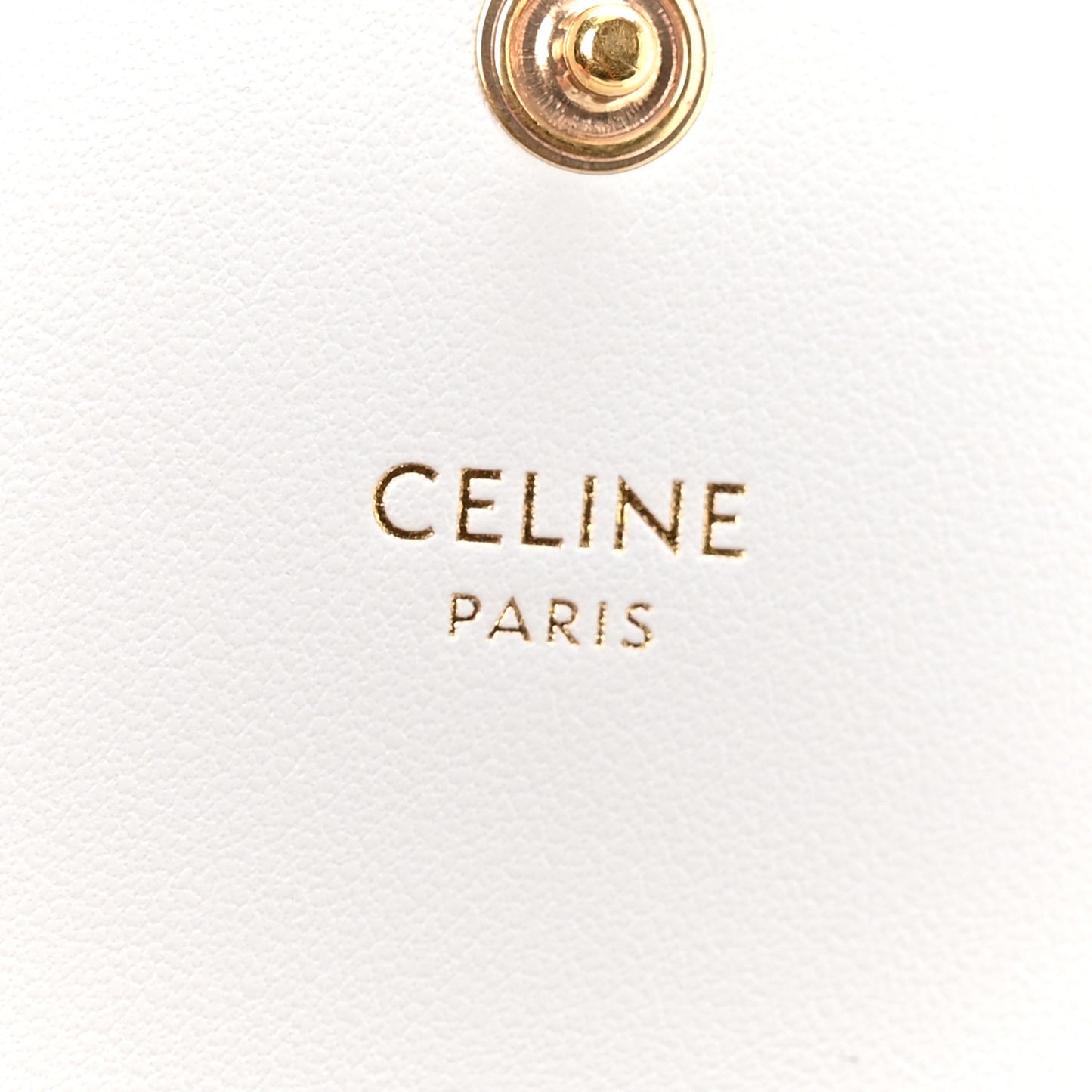 Shiny Calfskin Triomphe Business Card Holder Cloudy Grey