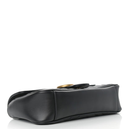 Gucci Calfskin Matelasse Small GG Marmont Shoulder Bag Black 4 of 9