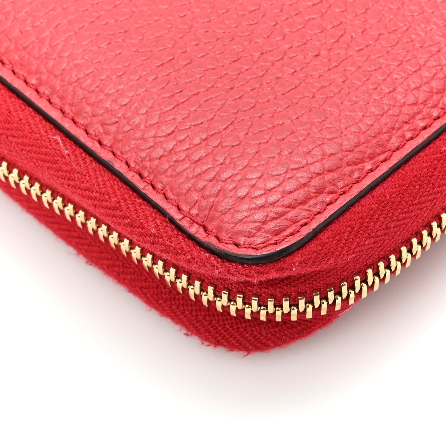 Dollar Calfskin Medium GG Zip Around Wallet Red