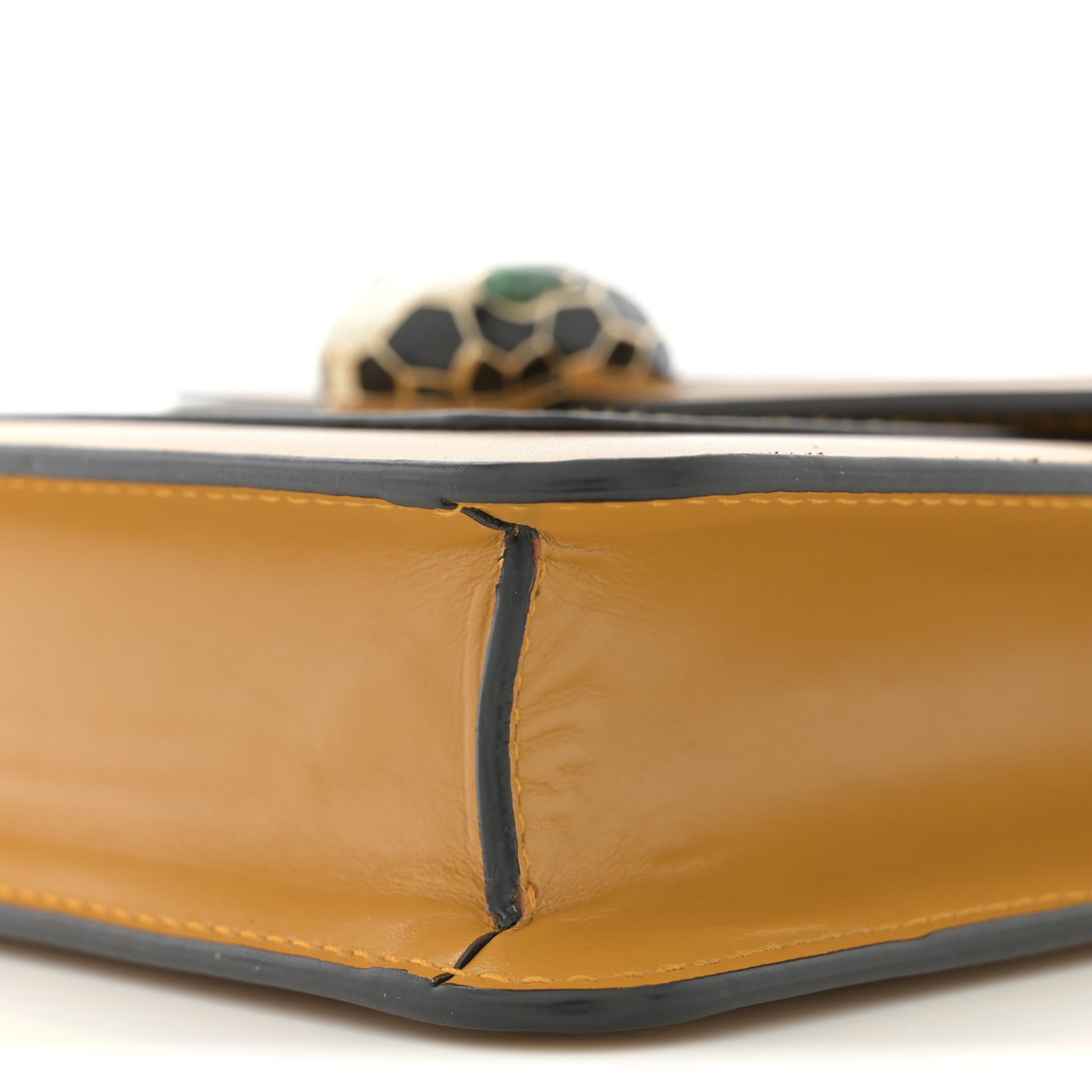 Calfskin Small Serpenti Forever Snake Strap Crossbody Bag Dark Yellow