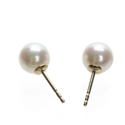 Tiffany 18K Yellow Gold 8mm Pearl Stud Earrings 3 of 6