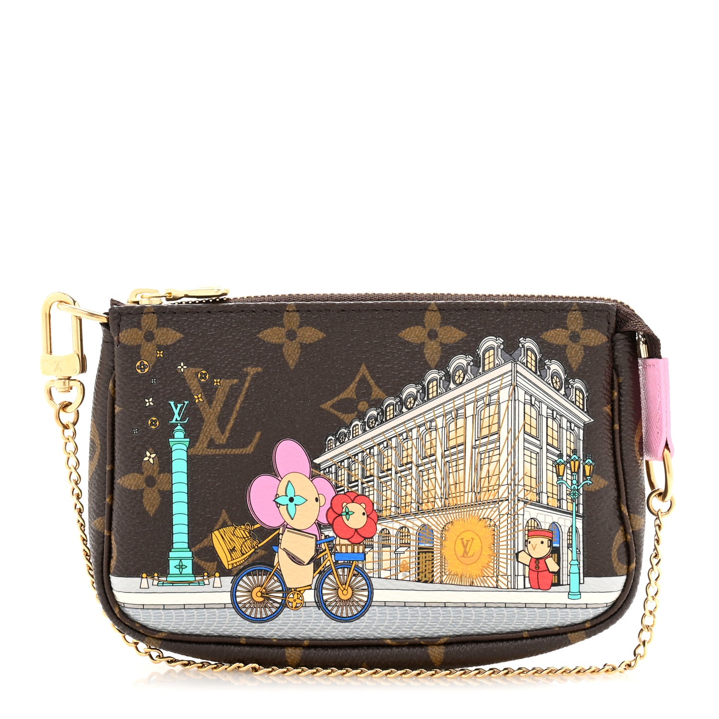 Monogram 2022 Christmas Animation Paris Mini Pochette Accessories Pink