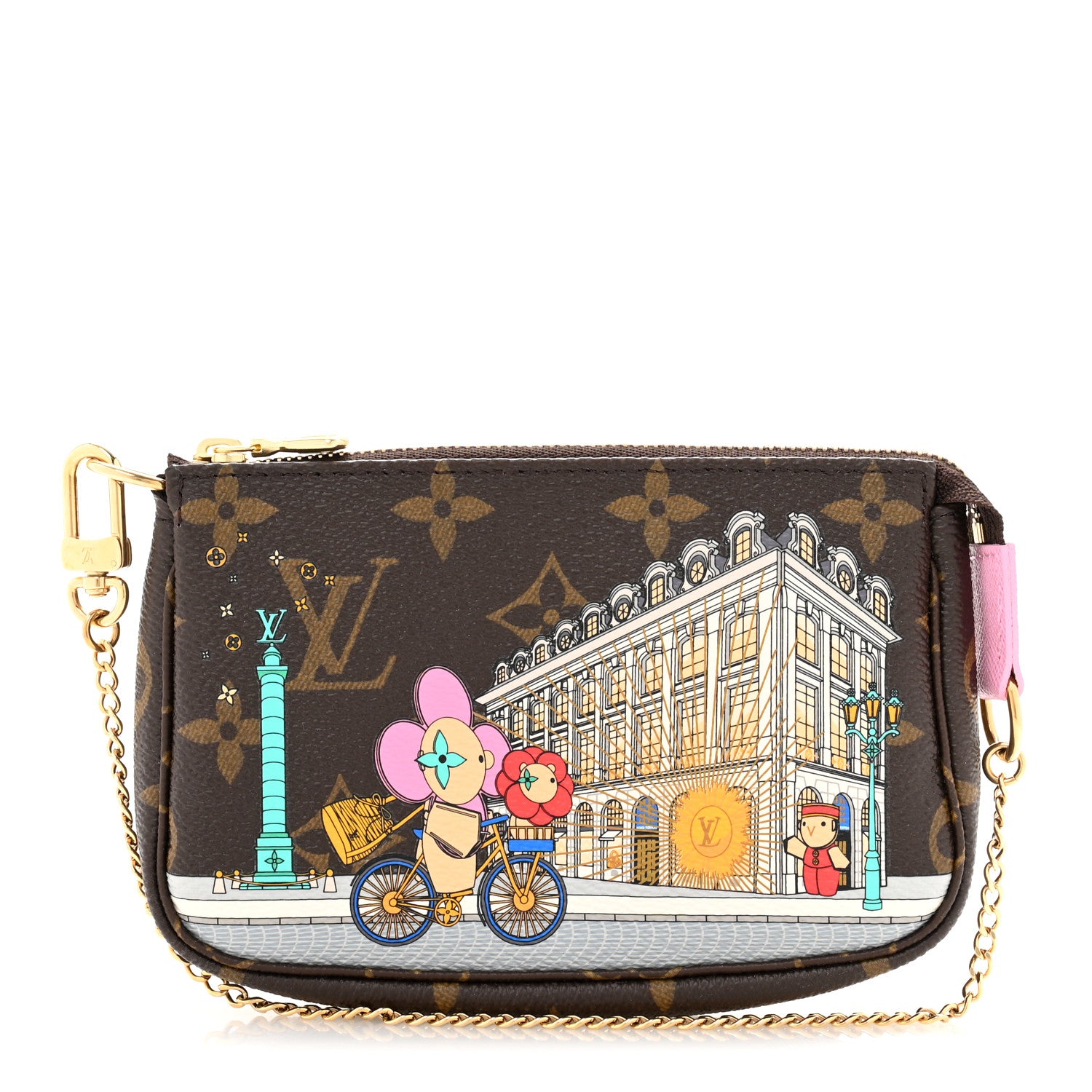 Louis Vuitton Monogram 2022 Christmas Animation Paris Mini Pochette Accessories Pink 1 of 8