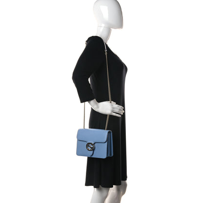 Gucci Dollar Calfskin Small Interlocking G Shoulder Bag Mineral Blue 2 of 11