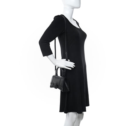 Balenciaga Shiny Box Calfskin Strass Hourglass Top Handle Bag XS Black 2 of 12