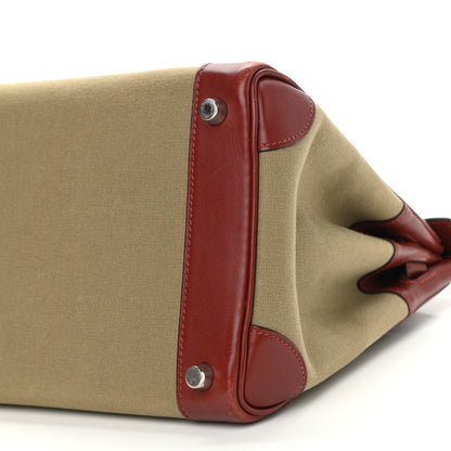 Hermes Toile Swift Birkin 30 Rouge H 9 of 14