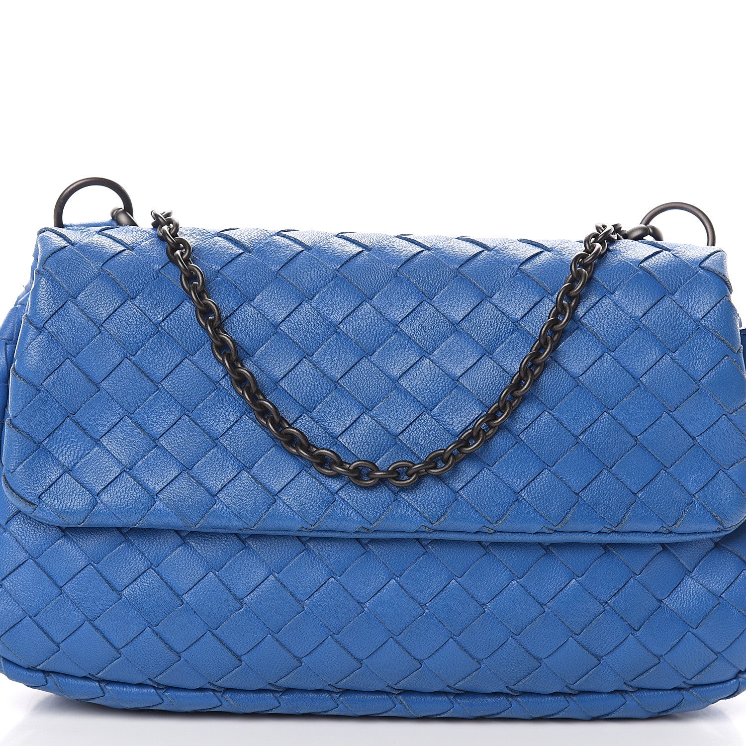 Bottega Veneta Nappa Intrecciato Small Chain Crossbody Blue 6 of 8