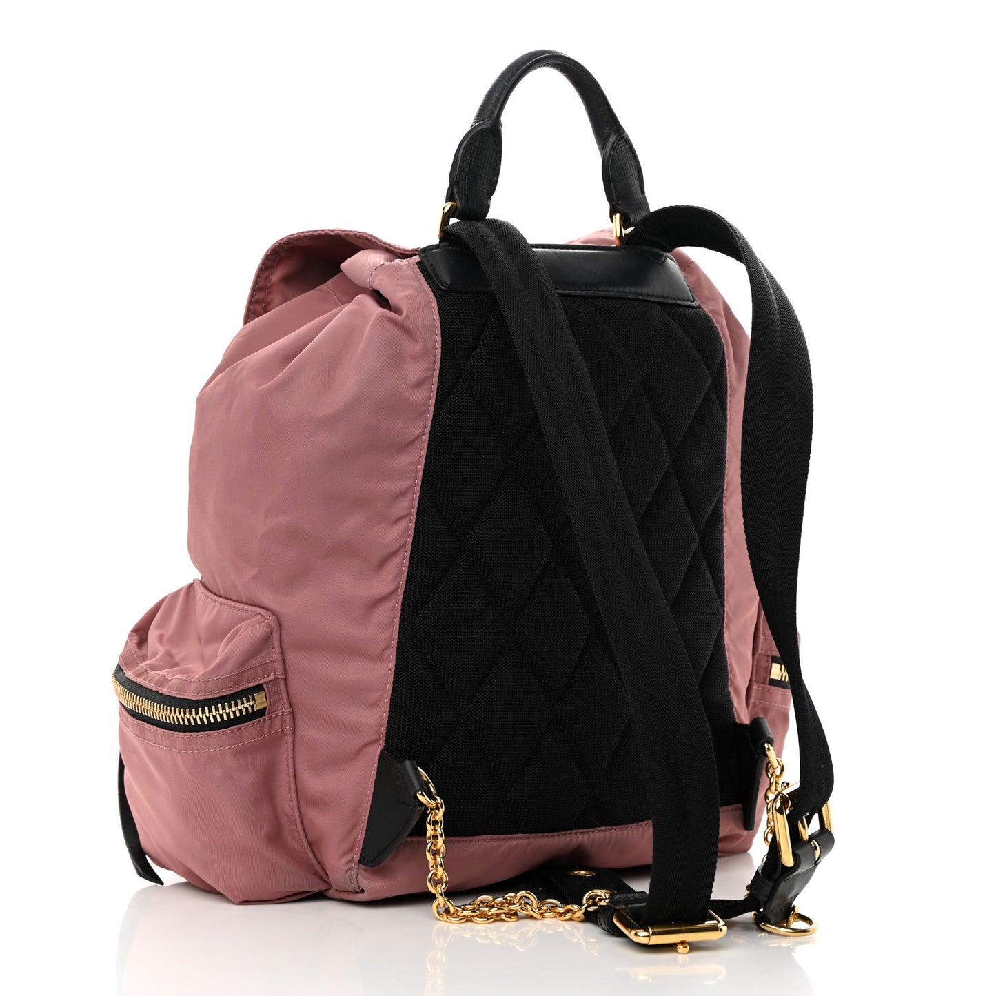 Nylon Medium Rucksack Backpack Mauve Pink