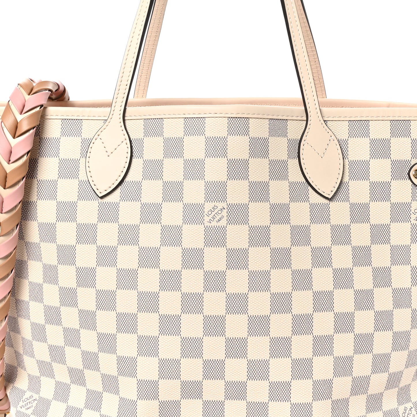Damier Azur Braided Neverfull MM Pink