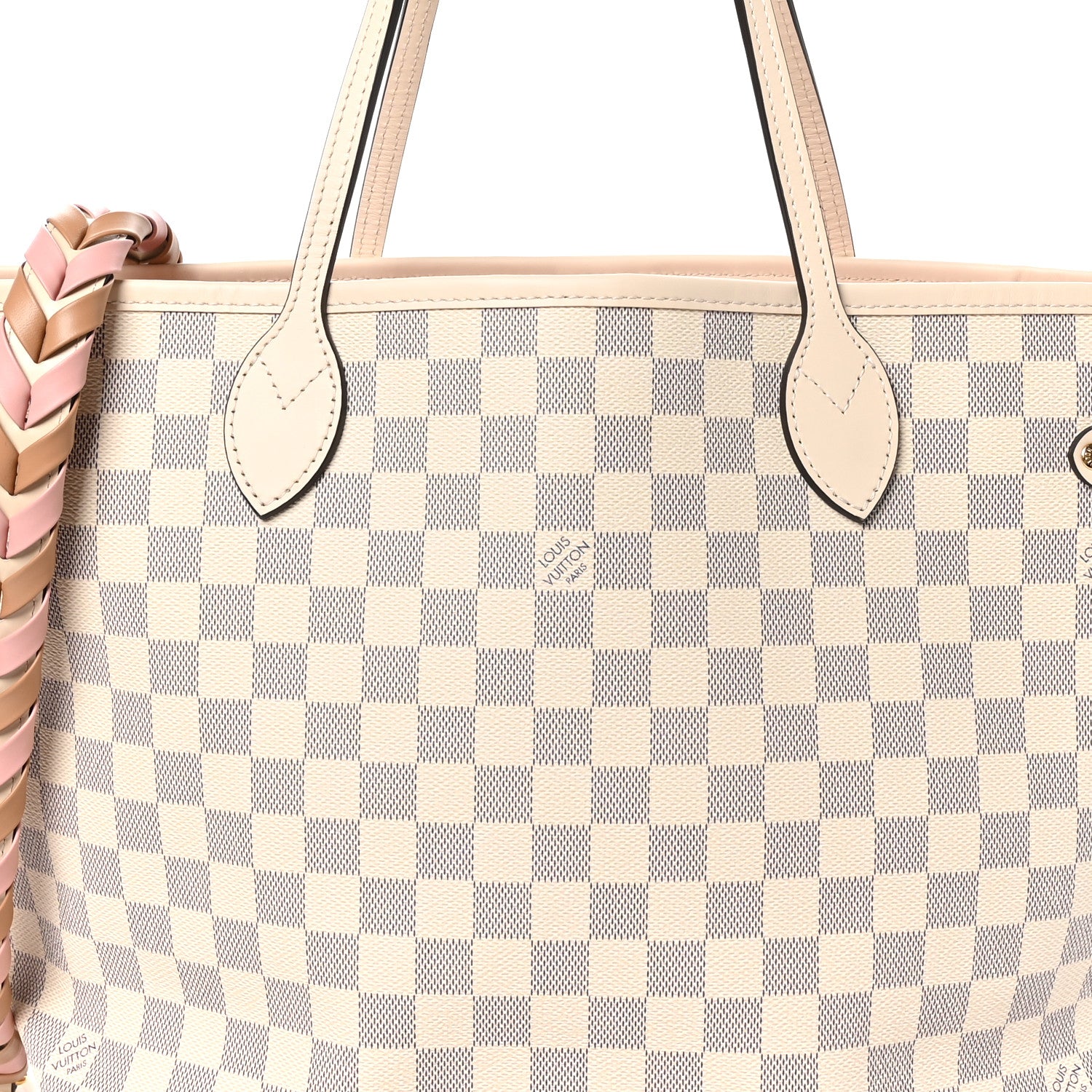 Louis Vuitton Damier Azur Braided Neverfull MM Pink 8 of 10