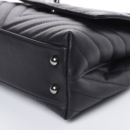 Chanel Caviar Chevron Quilted Mini Coco Handle Flap Black 10 of 11