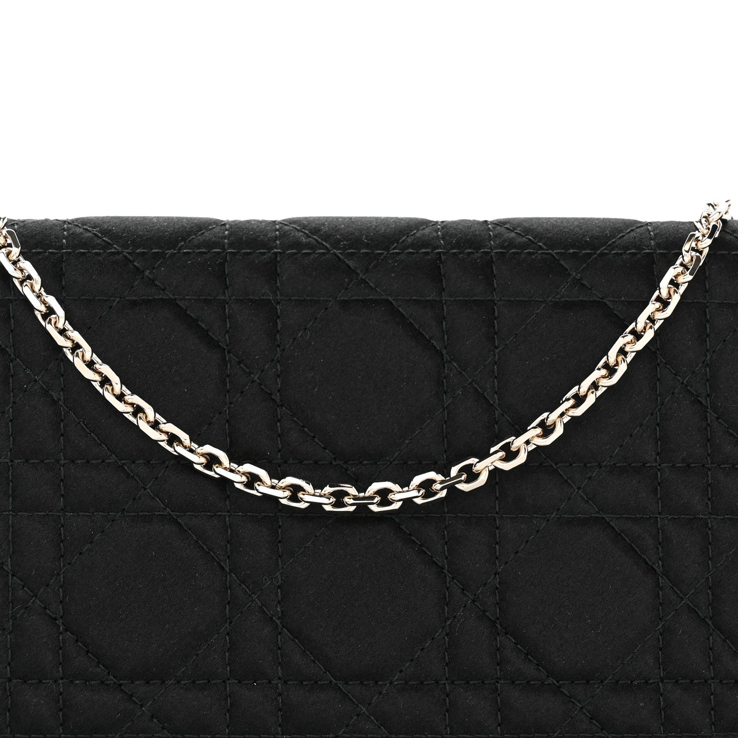 Satin Cannage Lady Dior Clutch Black