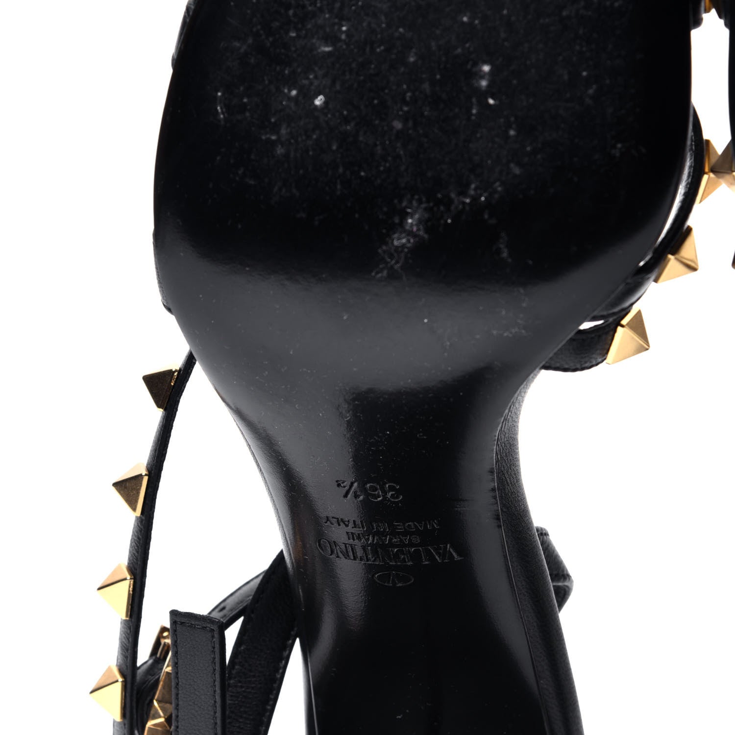 Valentino Garavani Nappa Rockstud Flair Ankle Wrap 80mm Sandals 36.5 Black 6 of 7