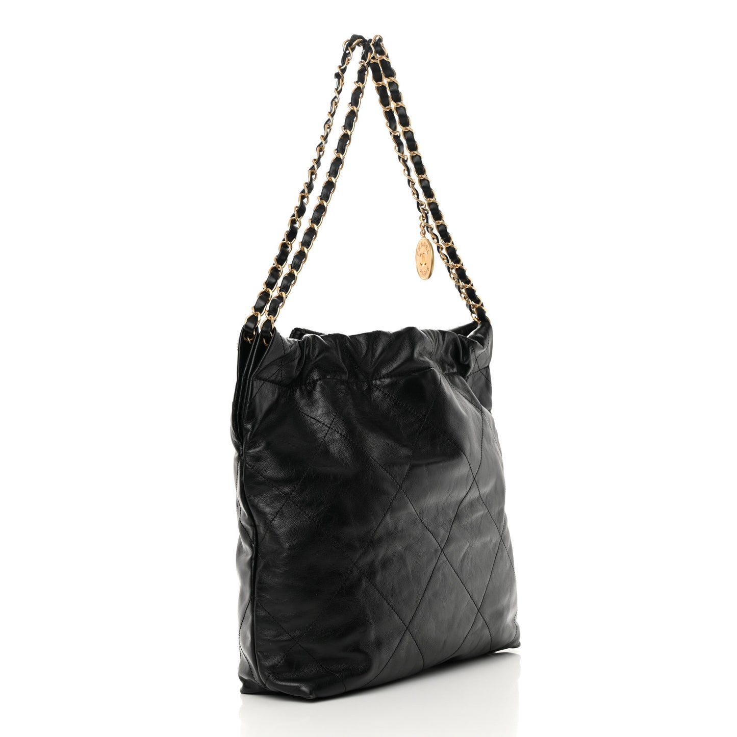 Calfskin Quilted Small Chanel 22 Black