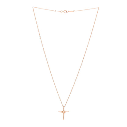 Tiffany 18K Rose Gold Elsa Peretti Infinity Cross Pendant Necklace 3 of 5