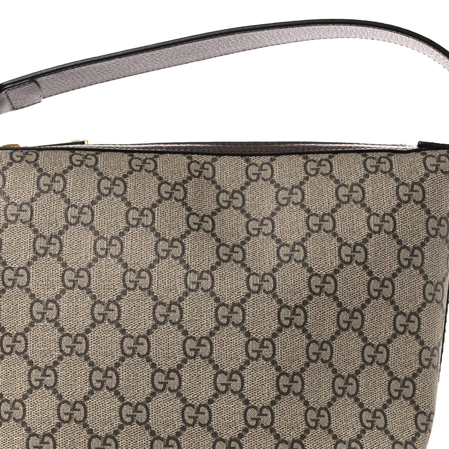 Gucci GG Supreme Monogram Textured Calfskin Web Super Mini Ophidia Shoulder Bag Beige Ebony New Acero 8 of 11