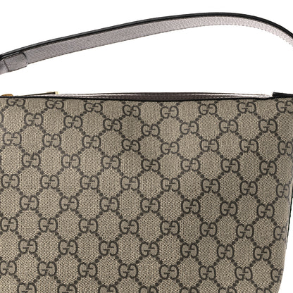 Gucci GG Supreme Monogram Textured Calfskin Web Super Mini Ophidia Shoulder Bag Beige Ebony New Acero 8 of 11